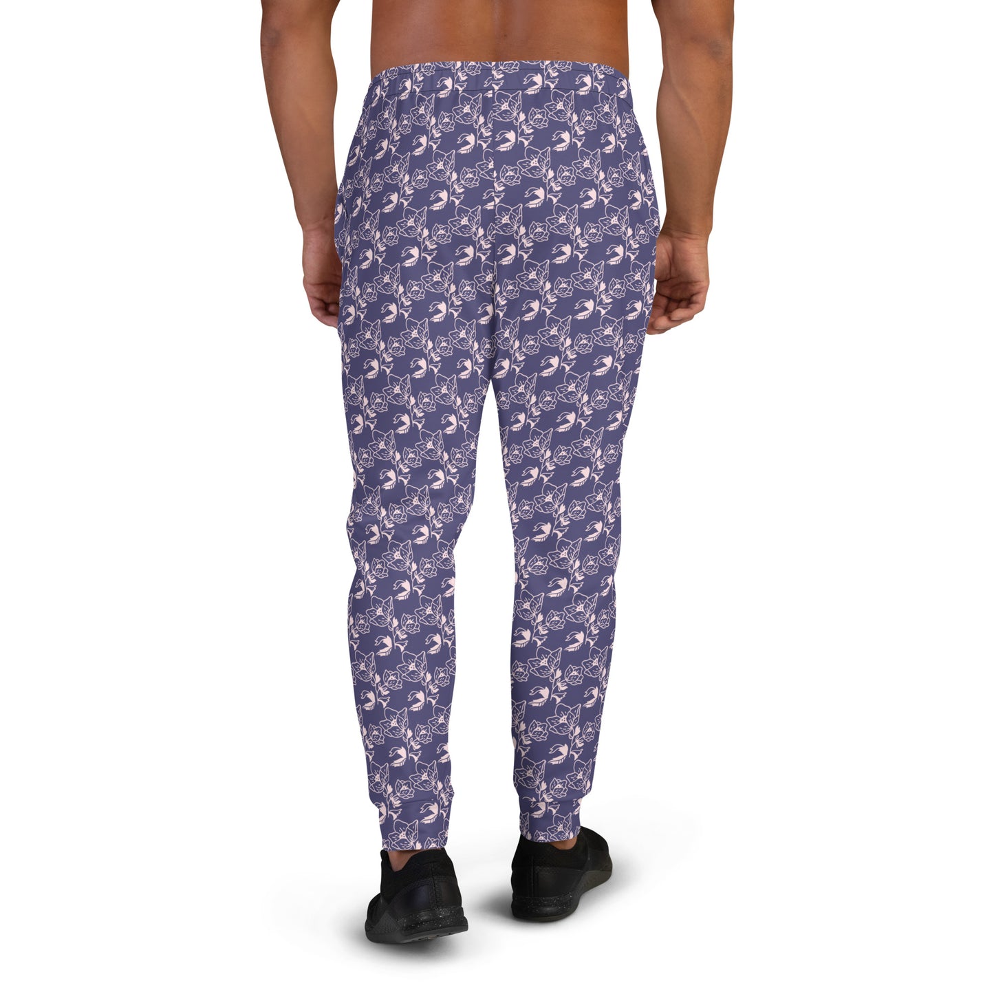 Men's Joggers, " Pattern Collection " Violet Petal Harmony