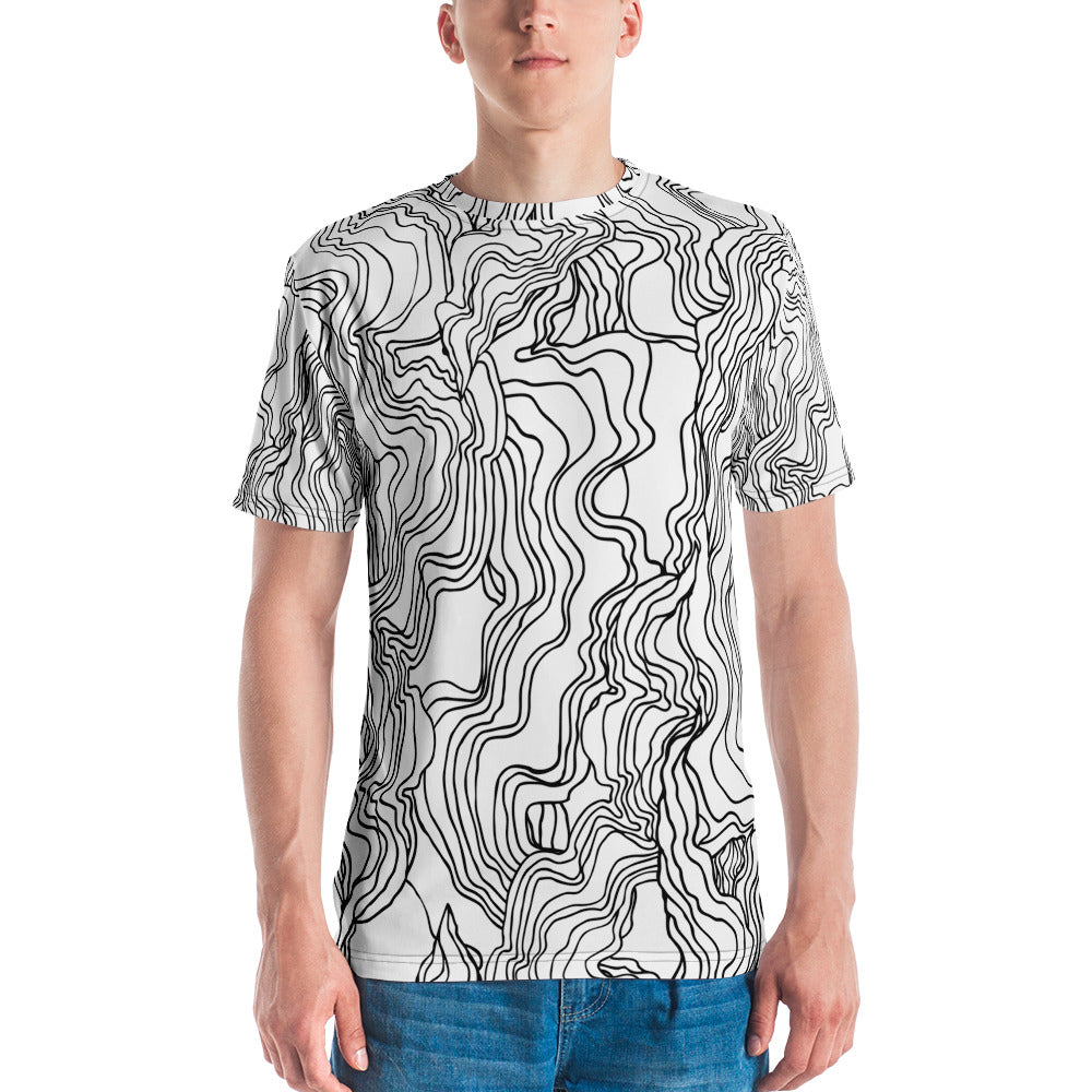 Men's t-shirt, B&W Damascus