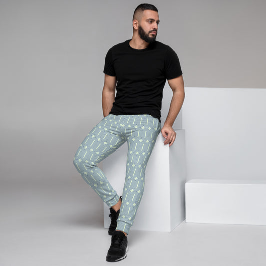 Men's Joggers, " Pattern Collection " Azure HexaLattice Original