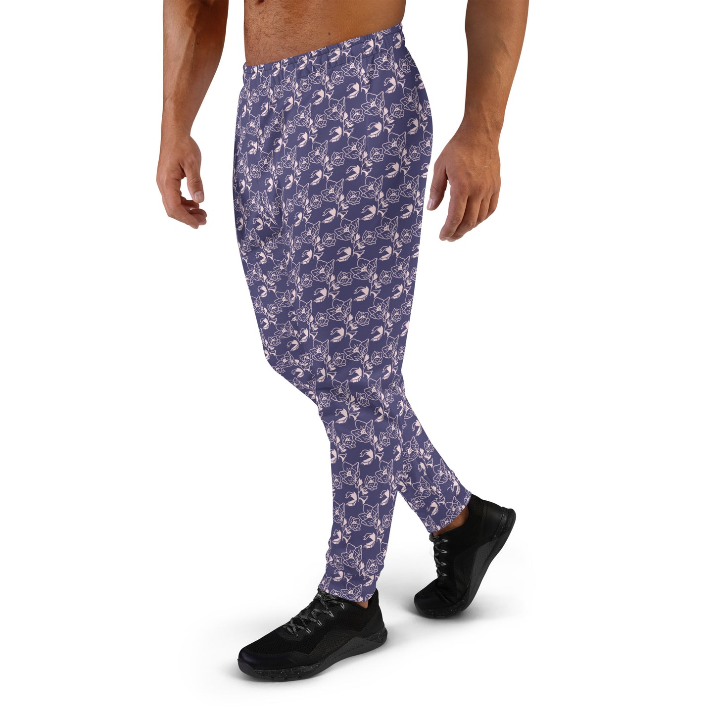 Men's Joggers, " Pattern Collection " Violet Petal Harmony