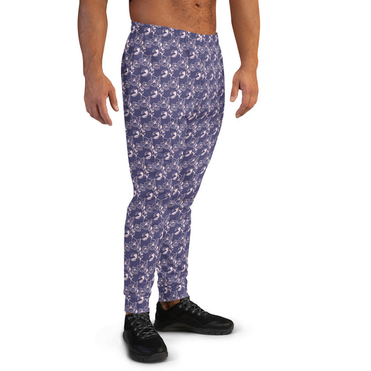 Men's Joggers, " Pattern Collection " Violet Petal Harmony